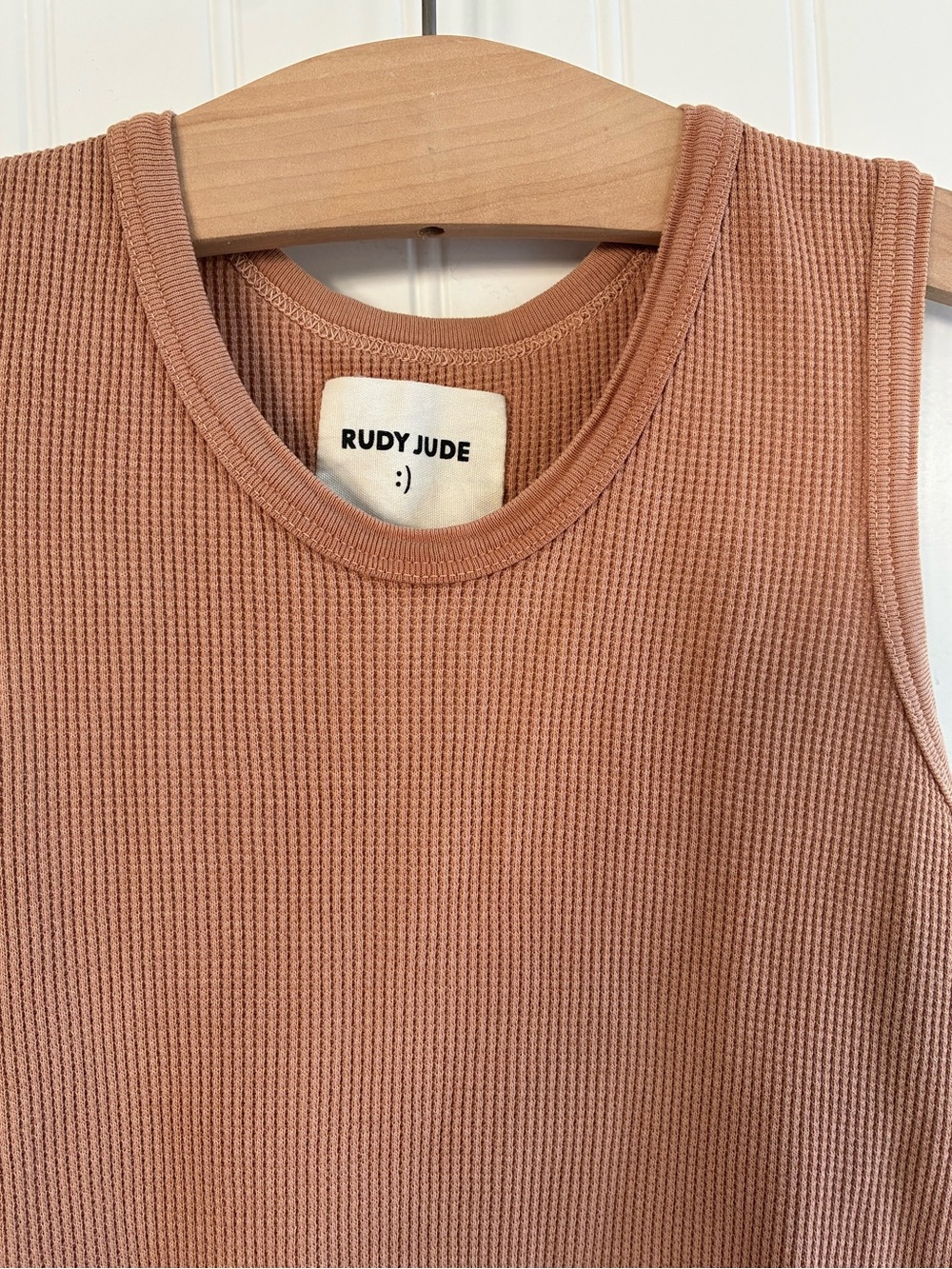 Rudy Jude Kids Waffle Tank in Washed Clay